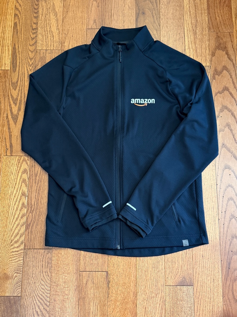 Amazon Men’s Navy Performance Zip-Up Jacket with Logo